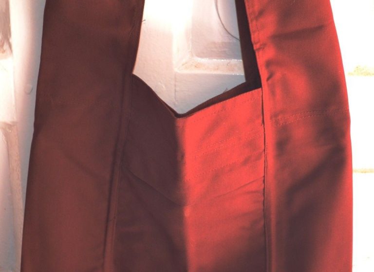 Tibetan Cotton Monk Shoulder Bag - Dark Maroon