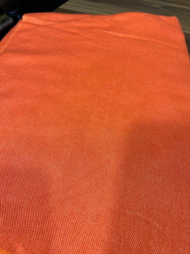Tibetan Orange Pashmina Silk Meditation Shawl