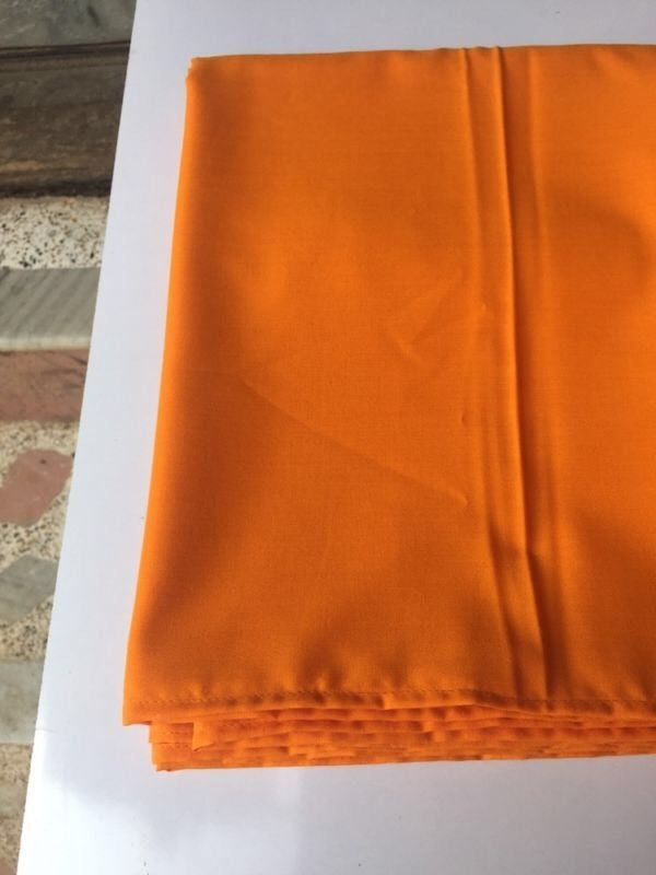 Tibetan Yellow Orange Cotton Meditation Shawl