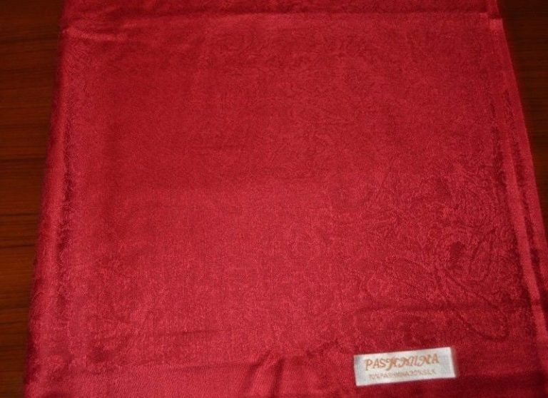 Tibetan Dark Red Pashmina Silk Meditation Shawl