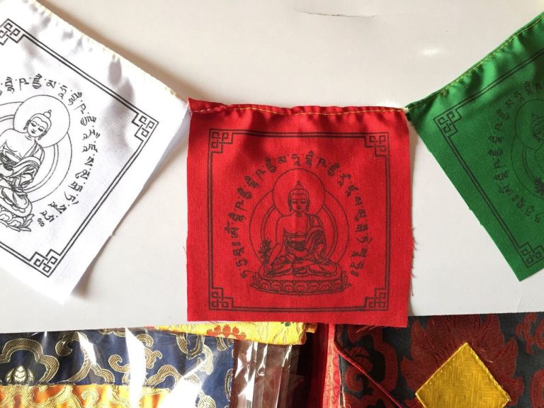 Medicine Buddha Cotton Prayer Flag - Lungta
