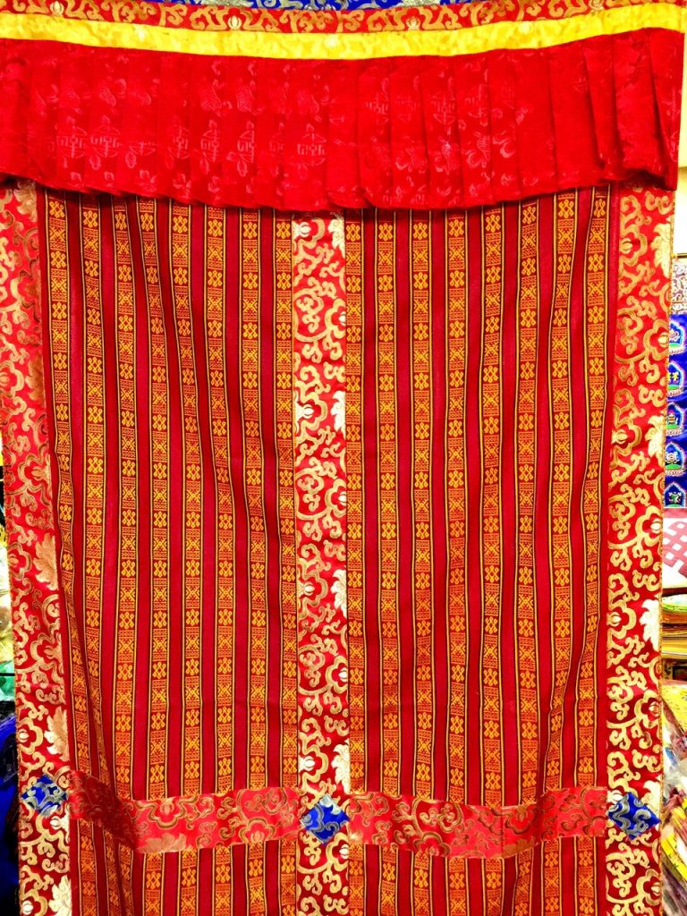 Tibetan Cotton Door Curtain with Silk Brocade