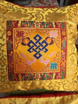 Tibetan Silk Brocade Endless Knot Cushion Cover