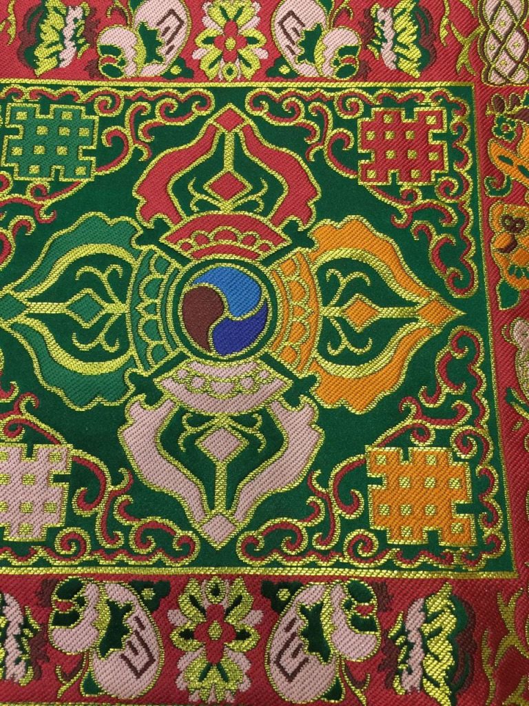 Tibetan Green Dorje Silk Brocade Placemat