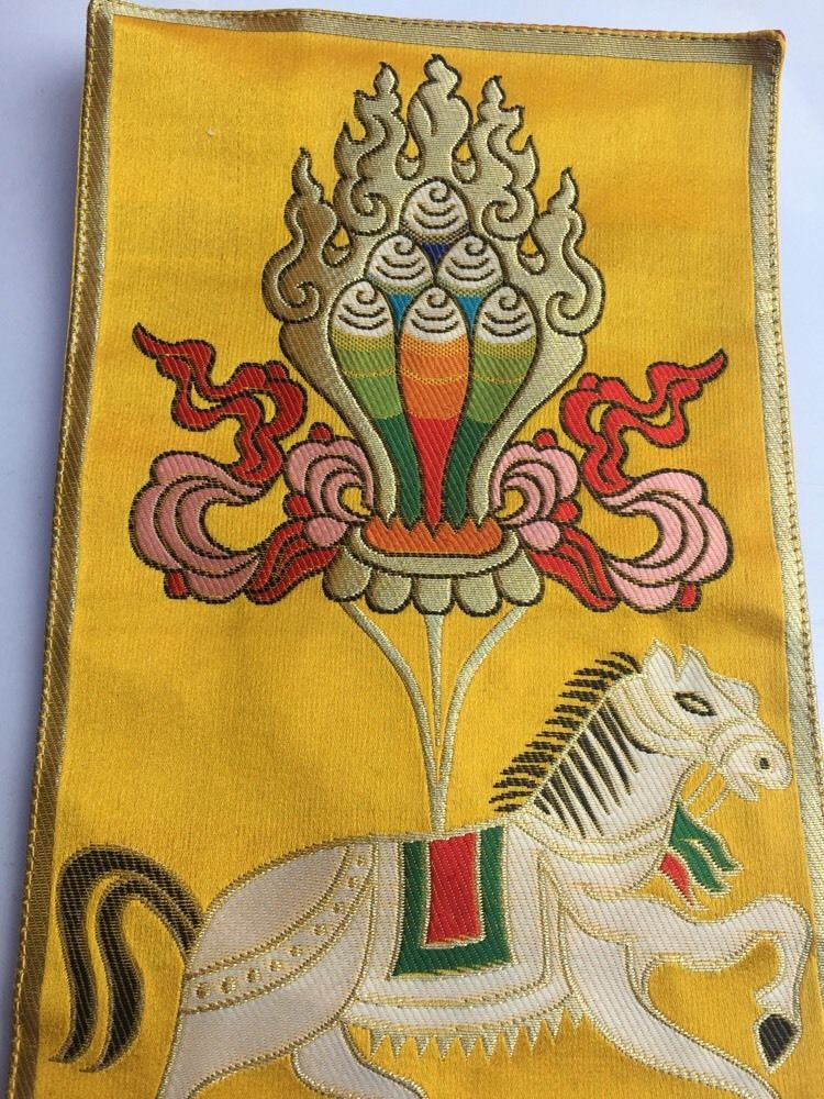 Tibetan Wind Horse Silk Brocade Table Cover
