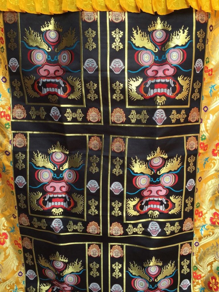 Mahakala Silk Brocade Door Curtain