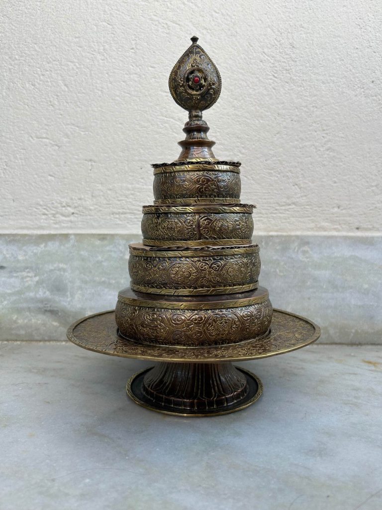 Handmade Copper Tibetan Buddhist Offering Mandala