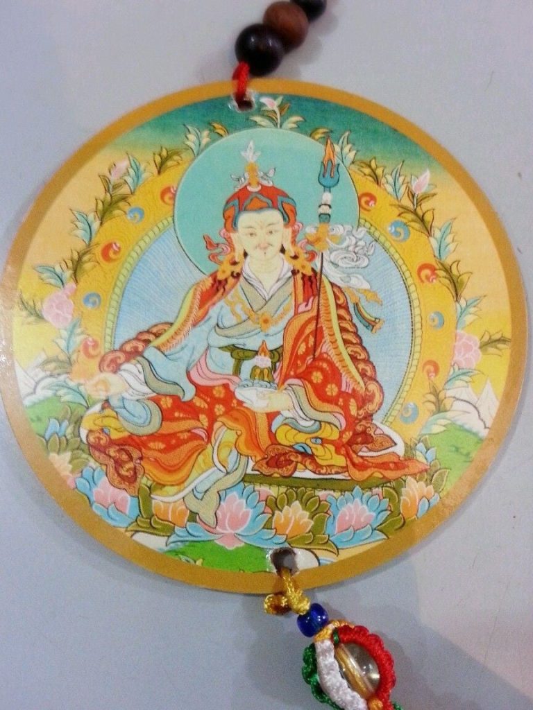 Guru Rimpoche Wooden Car Door Hanging