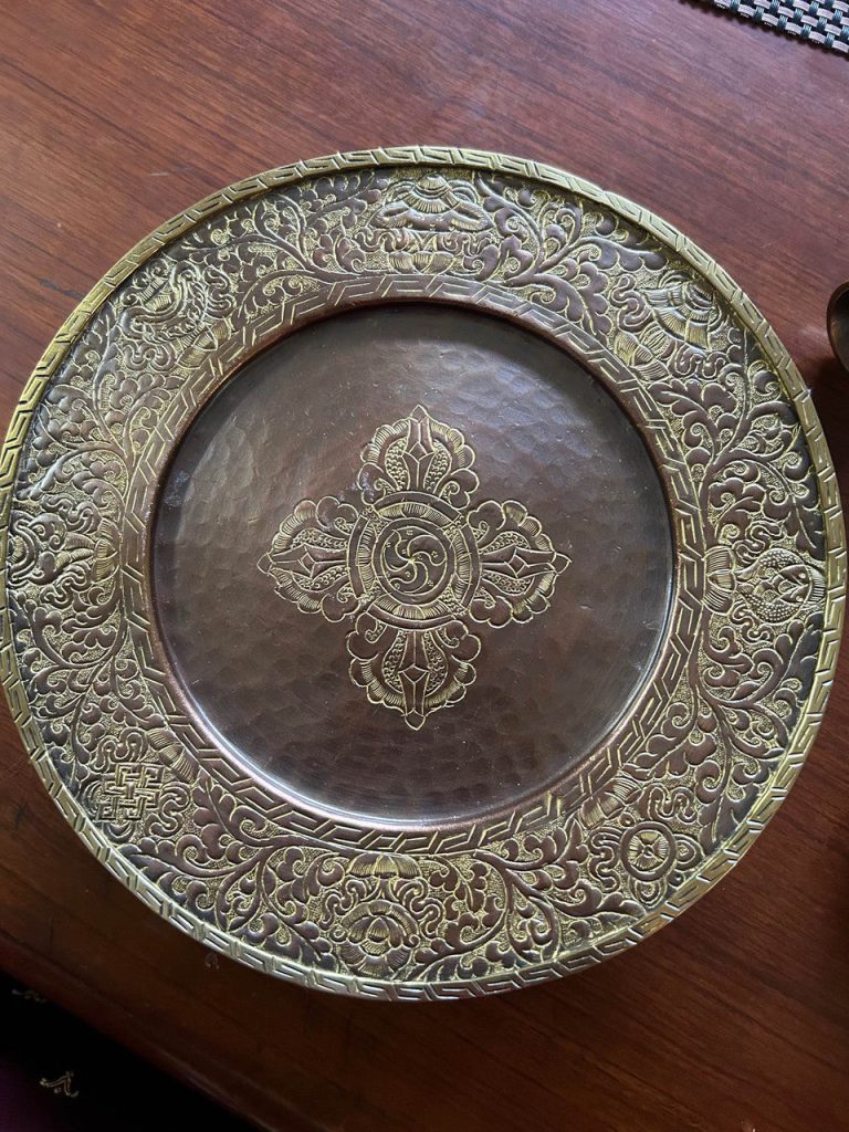 Handmade Copper Tibetan Buddhist Offering Mandala