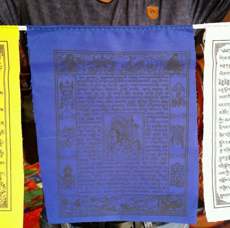 Tibetan Cotton Lungta Prayer Flags with Deities