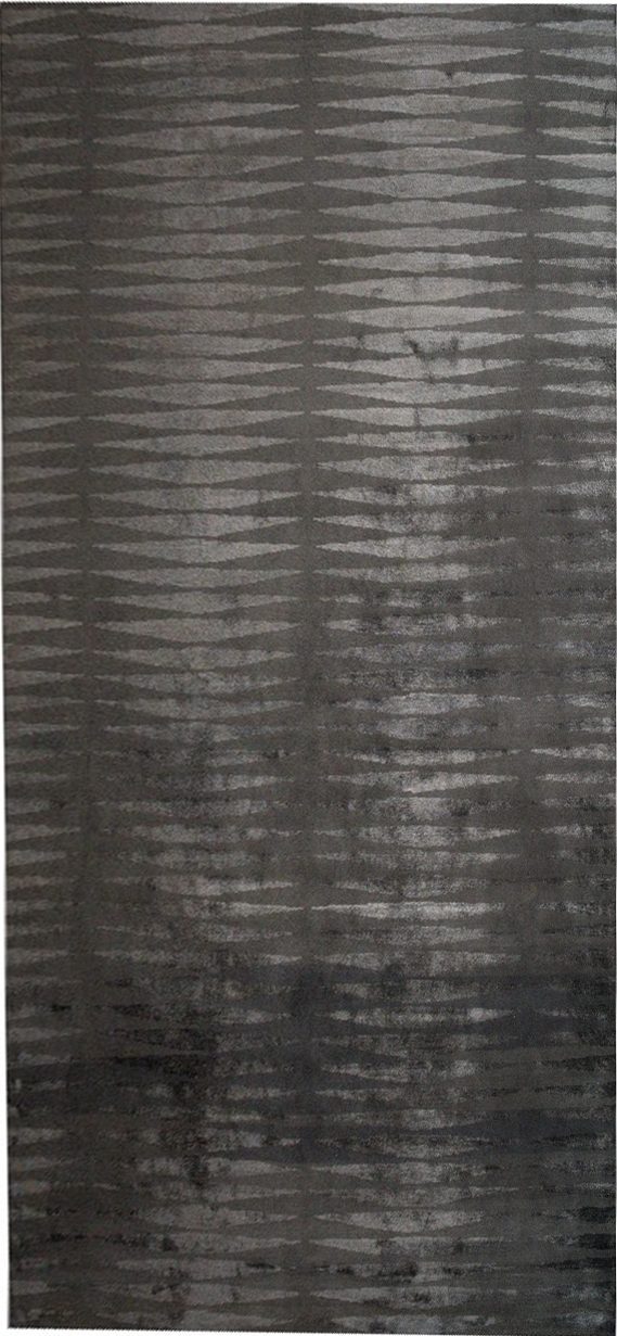 The Charcoal Obsidian Peak Luxury Wool and Silk Carpet