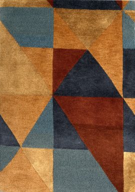 Colourful Gerometric Hand Knotted Rug